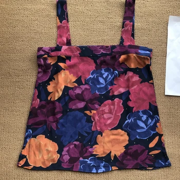 

100% viscose flower printing Wild Strap Women Top Camis women summer tank top with little star