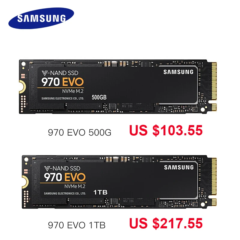 Цена Samsung 970 EVO M.2 SSD 500GB 1 ТБ Nvme Внутренний твердотельный диск Внутренний твердотельный накопитель TLC PCIe 3,0x4 NVMe 1,3 ноутбук