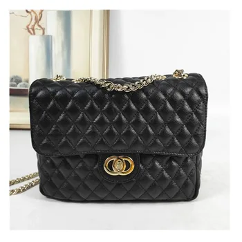 

Plaid sheepskin chain 2020 summer Small square Messenger bag Women's real leather Crossbody bag high quality Genuine leather bag