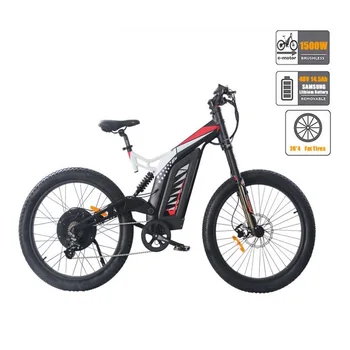 

AOSTIRMOTOR Electric Mountain Bike Fat Tire Electric Bicycle Beach Cruiser Snow Bike 1500W EBike 48V 14.5AH Lithium Battery