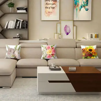 

4Pcs Colorful Flower Sunflower Pattern Throw Pillow Cover Cushion Case Car Decor Its bright color offers a delightful vibe warm
