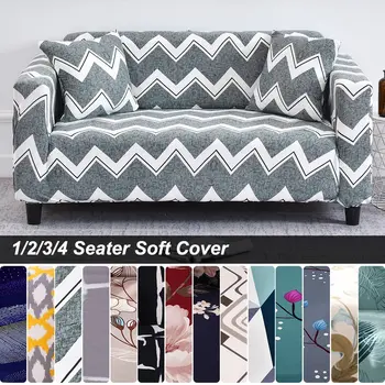 

Living room sofa cover antifouling cloth simple geometric L-shaped sofa cover spandex stretch sofa cover 1/2/3/4 seat sofa cover