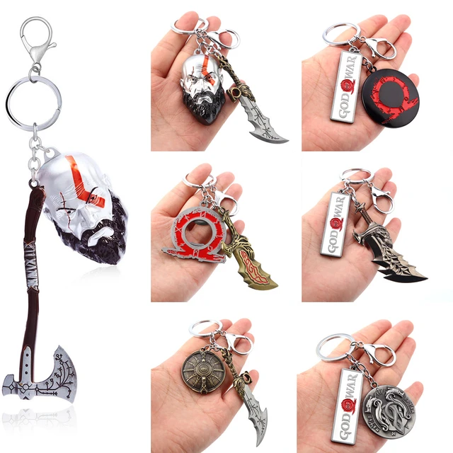 God of War Ragnarok Keychain Kratos Blades of Exile Leviathan Axe Hammer  Mjolnir Weapon Penant Key Chain for Men Keying Jewelry