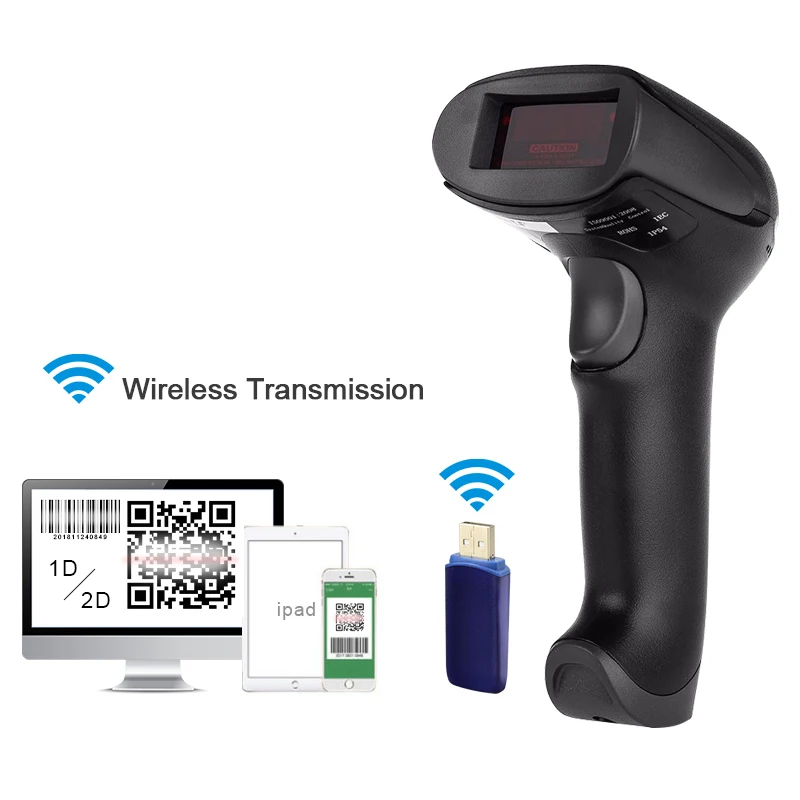 

NETUM Wireless Bar-code Scanner 2D Handheld LED Light Source Barcode Reader for Windows MAC IOS System NT-F18