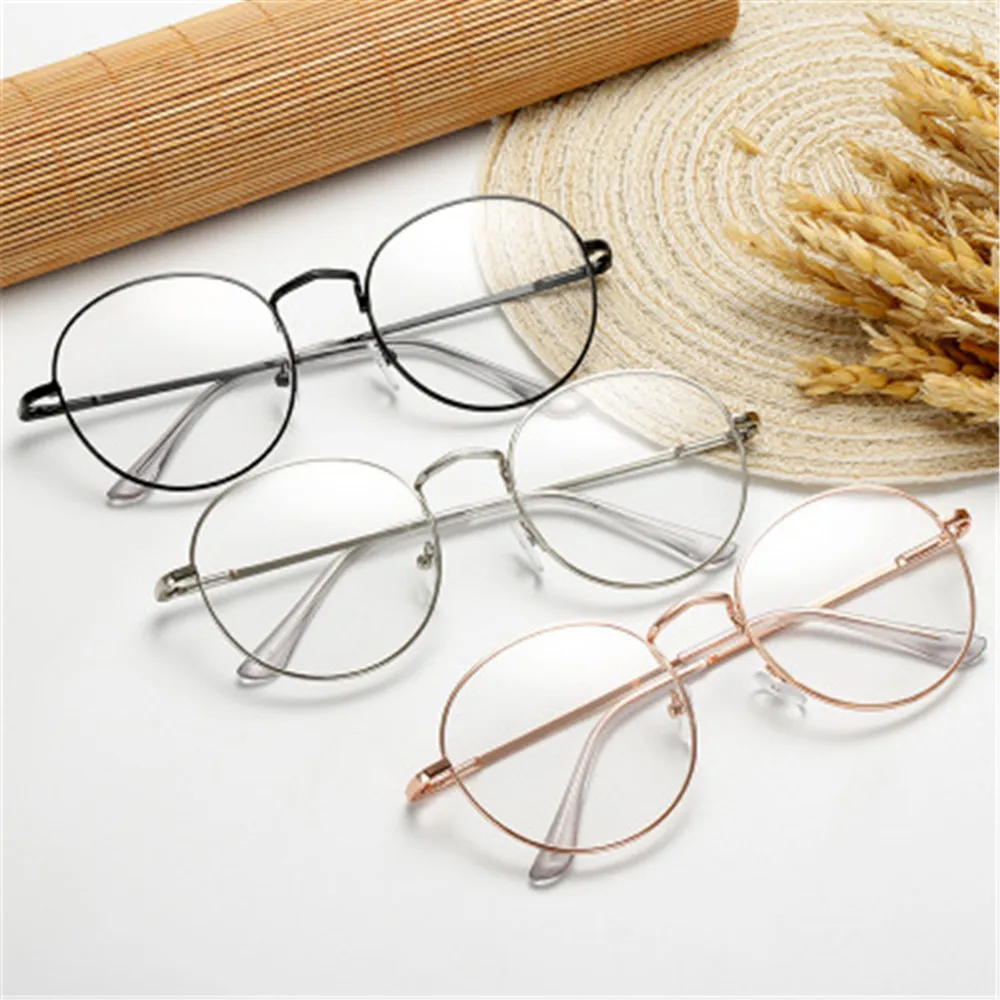 Винтажные металлические круглые очки унисекс для близорукости, женские и мужские Ультра-светильник, очки для чтения из смолы, очки для зрения, очки для ухода-1,00~-4,0 диоптрий
