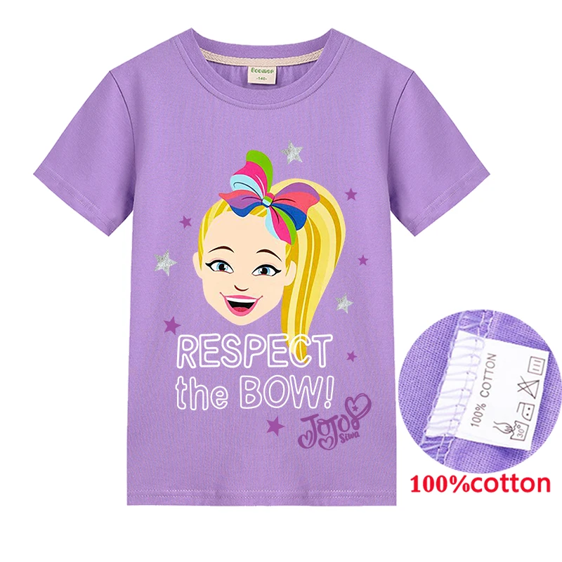 Новая футболка для девочек JOJO Siwa Детская с короткими рукавами мягкая хлопковая