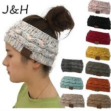 Новая популярная вязаная шапка для женщин, зимняя Ушная грелка, Эластичные аксессуары для волос в виде тюрбана, Шапка-бини, Прямая поставка