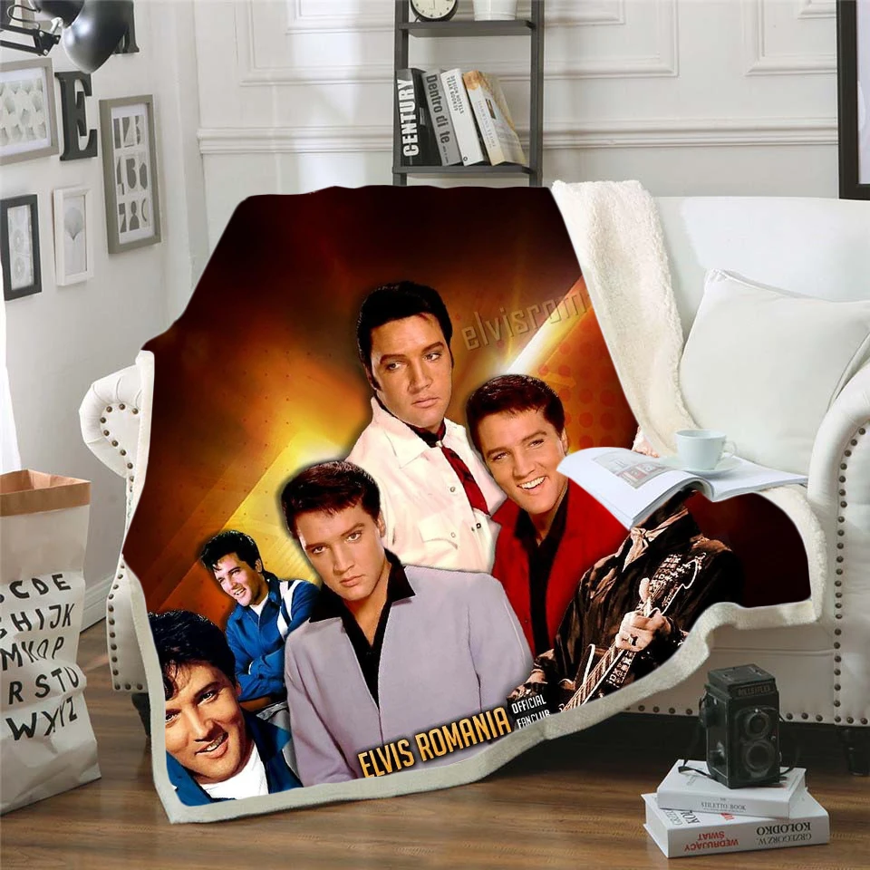 Флисовое одеяло Elvis Presley с 3d рисунком для кровати походов пикника модное толстое