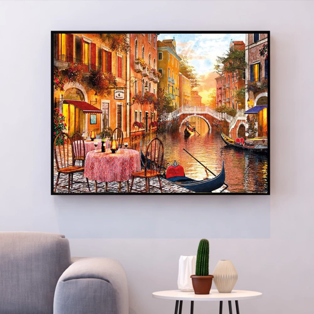 Diamond Painting city Landscape 5d Diamond Painting Square Rhinestones Embroidery Cross-stitch Home Decor (3)