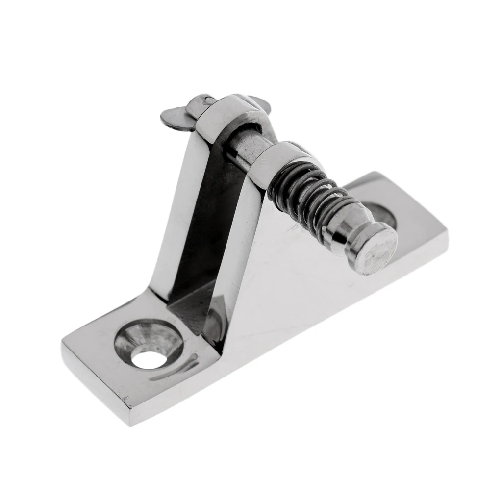 Bimini Top Deck Hinge 90 Degree with Removable Pin - Boats Cover Fittings Concave Base Hardware 316 Stainless Steel