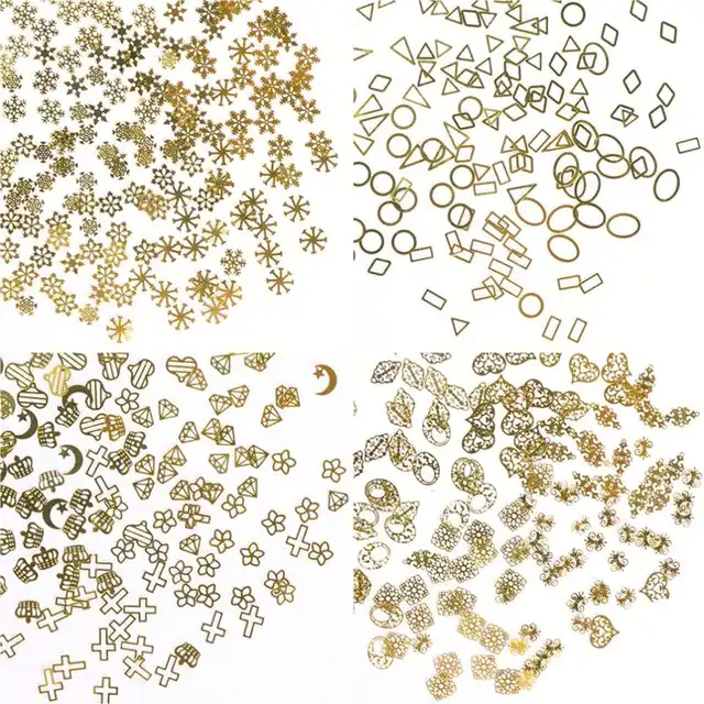 Online Shop Vintage Lace Gold Bows Piece Stuff Nail Art Decor Diy