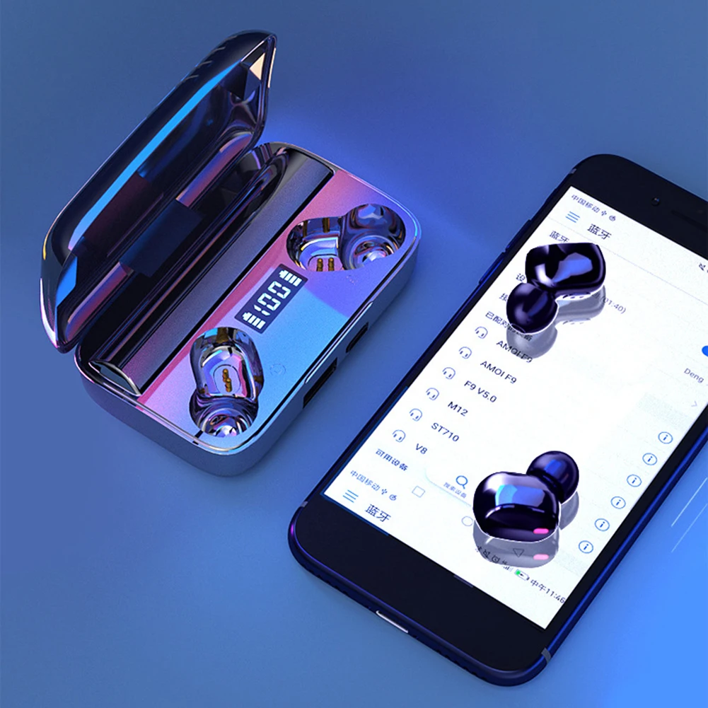 A9 TWS Wireless Bluetooth 5 0 Earphones Mini Earbuds Sport Handsfree Headset With Charging Box For iPhone Xiaomi