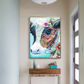 

40*30cm Full 3D Diy Diamond Painting Cross Stitch Kits Cow Picture Pattern Embroidery Bedroom Living Room Decorative Painting