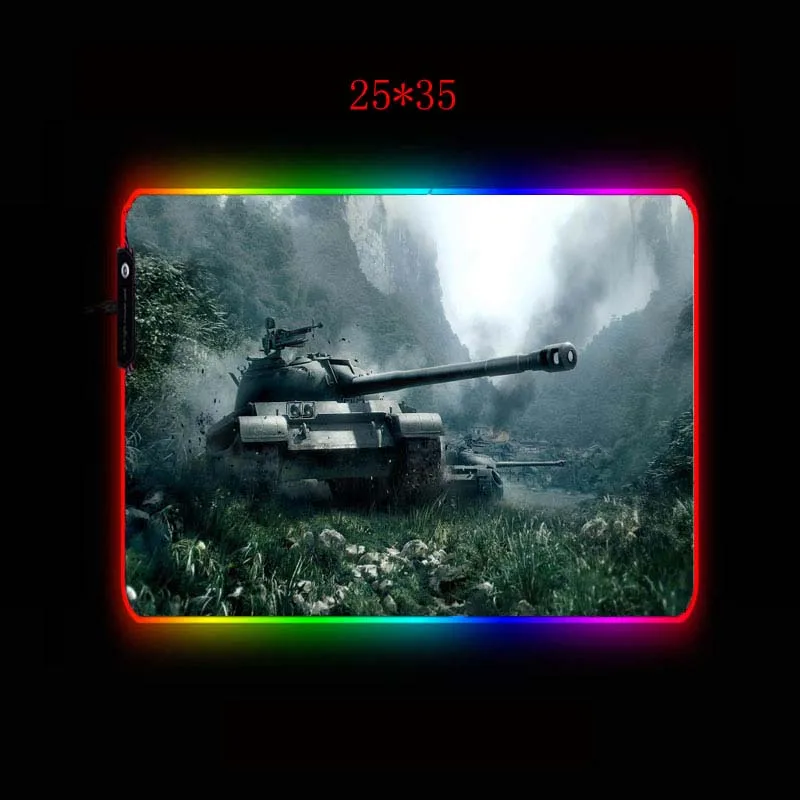 Mairuige World of Tanks большой светодиодный светильник RGB водонепроницаемый игровой коврик для мыши USB проводной геймерский коврик для мыши 7 цветов для компьютера