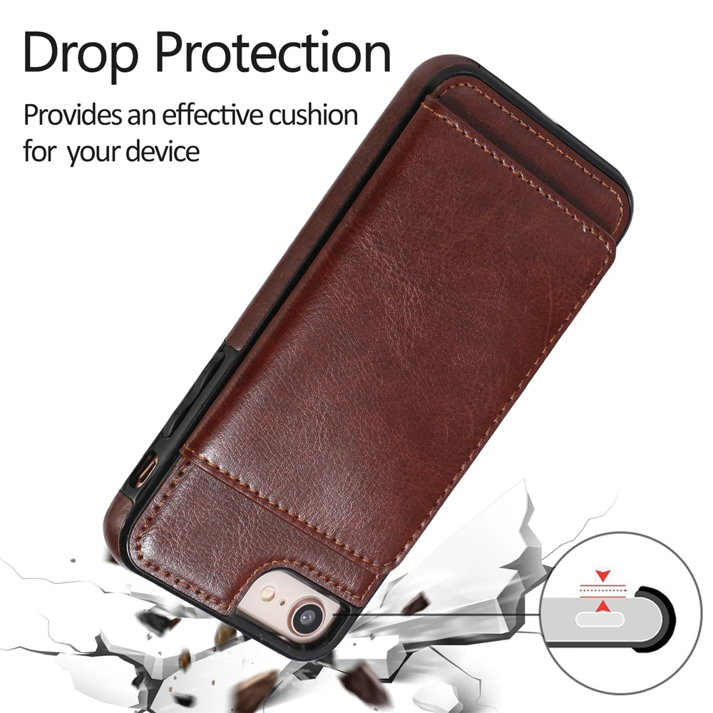 Ретро из искусственной кожи чехол для iPhone 11 11 Pro 11 Pro Max 7 8 6 6s Plus X Xs Max XR слоты для карт держатель телефона чехол для iPhone 5 5S se