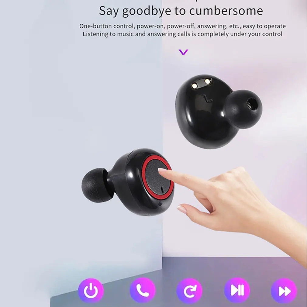 Dt-2 bluetooth наушники 5,0 бинауральные стерео наушники-вкладыши беспроводная гарнитура V5.0 бинауральные звонки музыка наушники спортивные гарнитуры