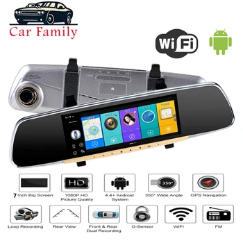 

Allwinner Car DVR 7" Inch ADAS Touch Screen Dash Cam Rearview Mirror Dash Camera Dual Lens GPS Navigation Wifi Bluetooth