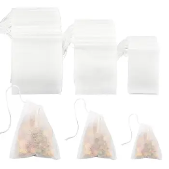 

300 Pieces Tea Filter Bags Disposable Drawstring Tea Filter Bags for Loose Leaf Tea or Flower Fruit Teas (Mixed Sizes)