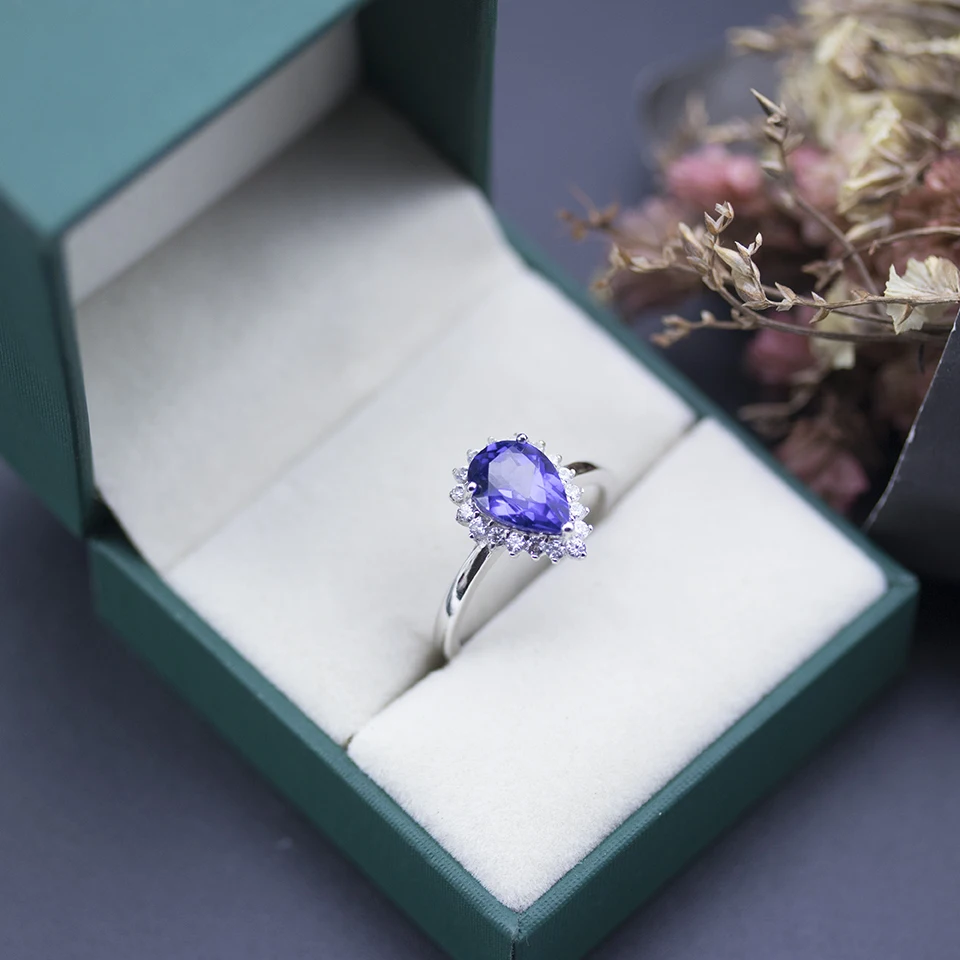 Bolai, 3,0 карат, танзанит, обручальное кольцо, Твердое Серебро 925 пробы, создан синий драгоценный камень, хорошее ювелирное изделие для женщин, подарок подруге