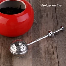 1 шт. выдвижной фильтр для заварки чая, сливной шарик для приправы, телескопический чайный шар, Чайный фильтр, аксессуары из нержавеющей стали