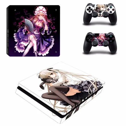 White Аниме милая девушка Railgun Hatsune Miku токисаки Куруми Saber PS4 тонкая кожа Наклейка для playstation 4 консоль и контроллеры наклейка - Color: White