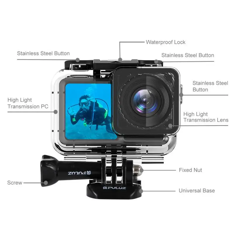 Для спортивной экшн-камеры DJI Osmo 61 м водонепроницаемый чехол Защитный силиконовый чехол для дайвинга