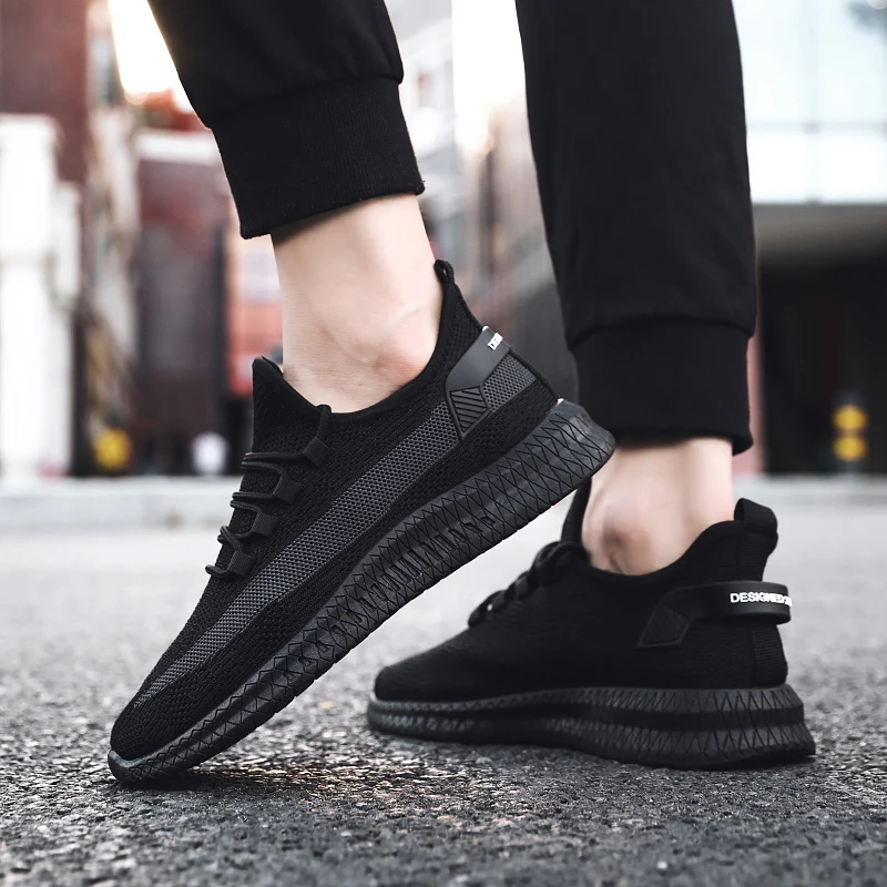 

2019 spring and autumn fashion new men's casual shoes fly woven mesh breathable running shoes sneakers