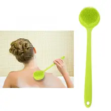 Силиконовый массажер для тела, ванны, душа, мытья кожи, Глубокая очистка, отшелушивающая щетка с длинной ручкой, щетка для тела