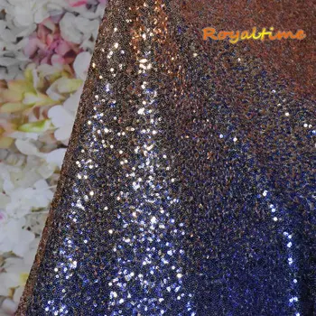 

Gradient Dark Blue-Dark Gold Sewing Sequin Fabric Sequin Lace Fabric for Dresses ,Tablecloth,Table Runner, Wedding Backdrop