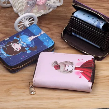 

2019New Organ Multiple Card Slots Korean-Style Zipper Cartoon Cute Holder Women's Credit Card Bank Card ID Card Holder