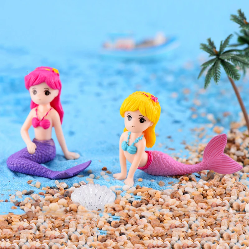 One Or 4pcs Sexy Mermaid Fairy Garden Miniatures Gnomes Moss Terrariums Resin Crafts Figurines For Home Decoration Mini Figures | Дом и сад