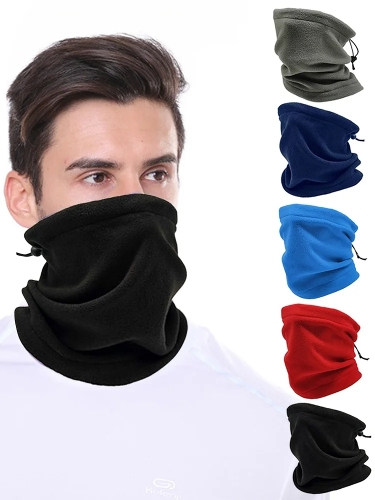 Fleece Neck Buff Male Bandana Winter Windproof Scarves Soft Cycling Hiking Half Mask Neck Warmer Gaiter Snowboard Bandana Ski