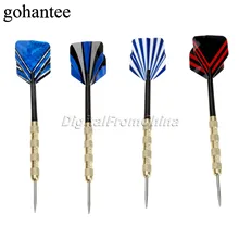 12 шт 14 г профессиональные стальные дротики с игольчатым наконечником с пластиковыми валами и железным покрытием латунные бочки и хорошие 2D полеты дротики аксессуары