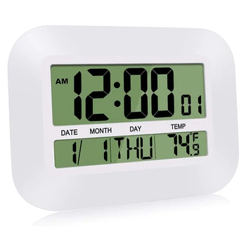 

Digital Calendar Alarm Clock HD LCD Screen Electronic Table Clock Temperature Desktop 3D Decoration Snooze Function Desk Watch
