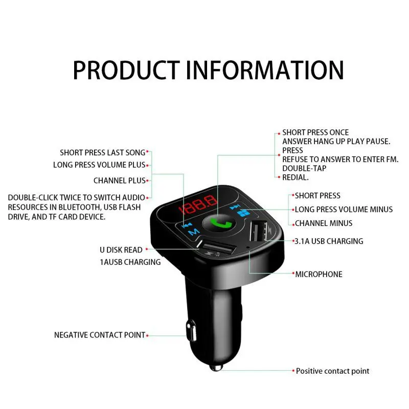 Автомобильный комплект громкой связи Bluetooth Draadloze Fm-zender lcd MP3 Speler USB зарядное устройство авто аксессуары аудио кабель