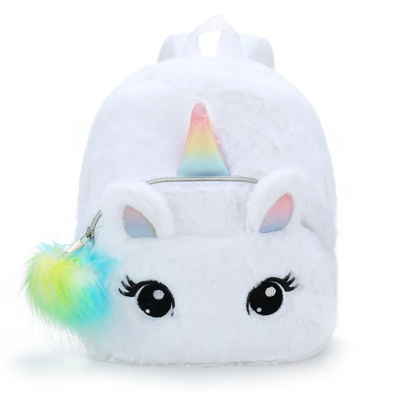 Rainbow Unicorn Plush Bag Girls Cartoon Cute Backpack Christmas Gifts Plush Toys Travel Bags Pendants - Цвет: style B2