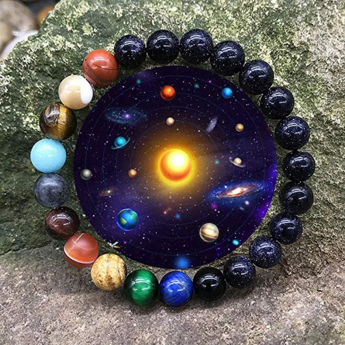Восемь планет браслет из бисера Вселенная Йога браслет с чакрами ювелирные изделия подарок для мужчин женщин KS