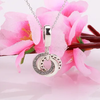 

Authentic 925 Sterling Silver Charm New Three Ring Charm Creative Pendant Fit Pandora Women Bracelet & Pan Necklace Diy Jewelry