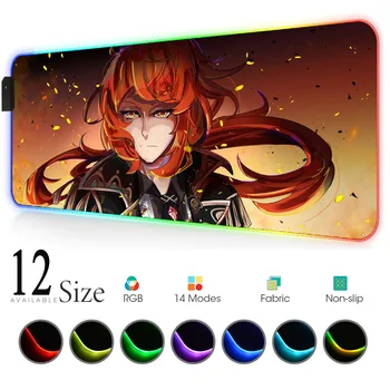 

Genshin Impact Met Led Mouse Pad Extra Large Gaming Table Pad Setup Gamer Decoration Mouse Mat Computer Rgb for Pc 900x400mm