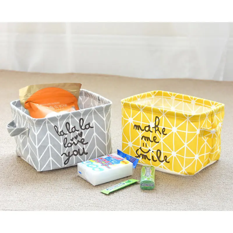 1 шт. настольный органайзер из хлопка и льна с принтом коробка для хранения вещей