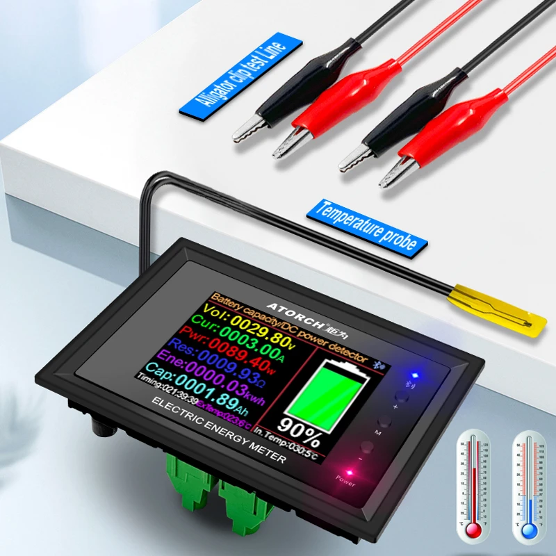 Bluetooth Digital Voltmeter Ammeter Volt Meter Battery Capacity DC Power Tester