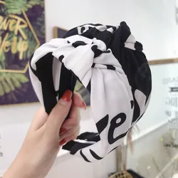 Fashion Fabric Letter Knot Headbands New Handmade Wide Twist Hairbands Bezel For Women Girls Hair Hoop Accessories Headwear