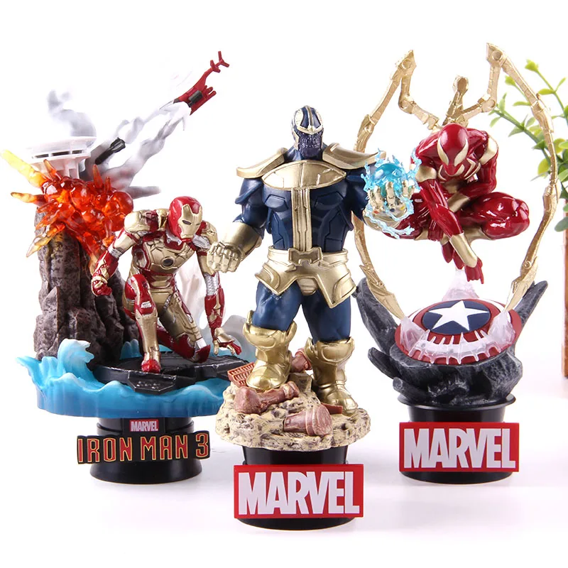 Оригинальные Мстители Marvel Человек-паук 014 танос 015 Железный Человек-паук фигурка Коллекционная модель игрушки
