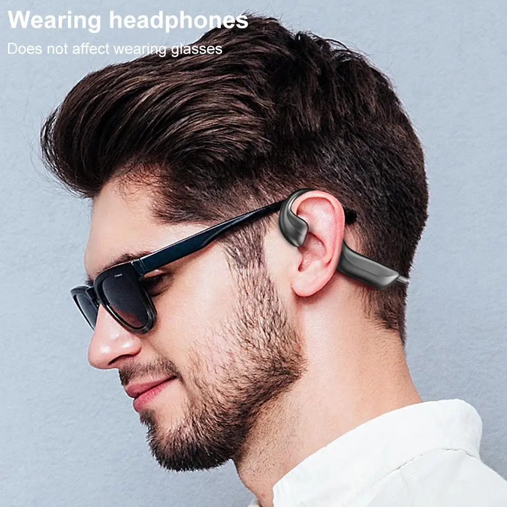 Bone Conduction Headphones Bluetooth 5 0 Headset Sports Waterproof Sweatproof Wireless Earphones With Mic For Apple Android