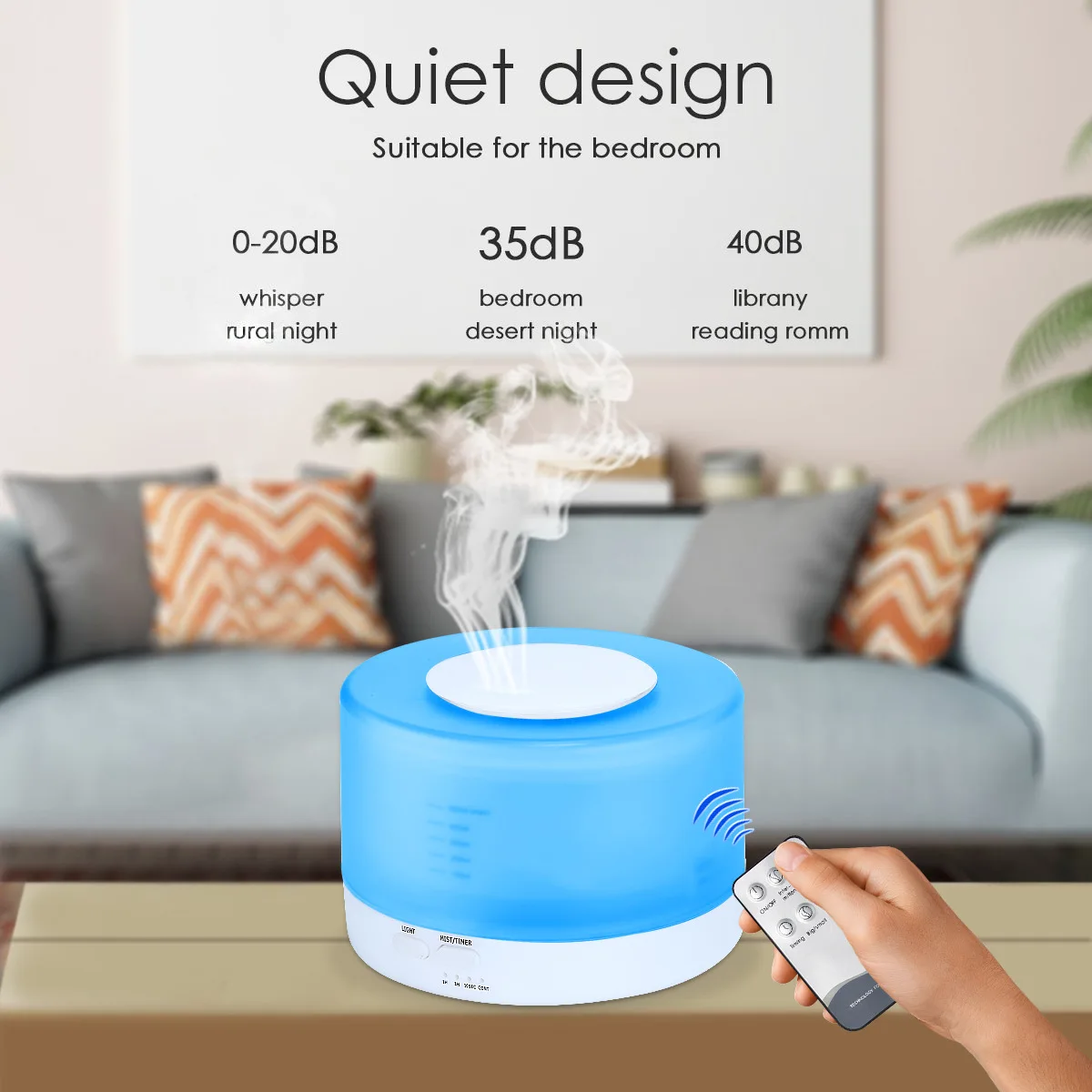 Wood Grain Aroma Diffuser Manufacturers Colorful White Aroma Diffuser 500ML Ultrasonic Essential Oil Perfume Humidity Aromathera