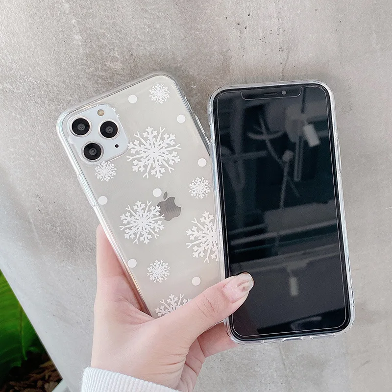 Мягкий силиконовый чехол со снегом для iPhone 11 Pro Max X XS чехол для Max XR Рождественская елка снежинка чехол для iPhone 6 6S 7 8 Plus оболочка