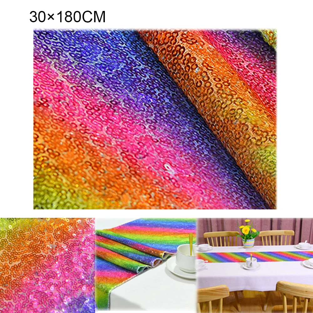Вечерние скатерти с пайетками для свадебного украшения стола s 30x180 см/30x275 см