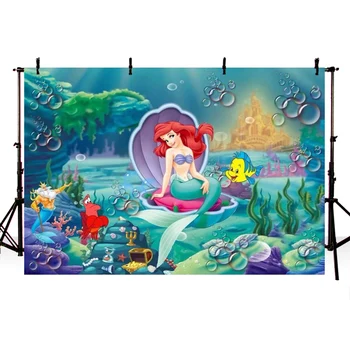 

Photography Backdrop Under the Sea Ariel Princess Little Mermaid Rocks Corals Custom Photo Studio Backdrop Background