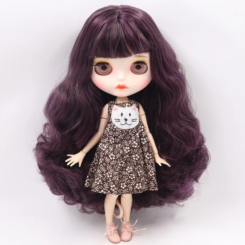 ICY Nude Blyth кукла на заказ № BL135/950 фиолетовый микс каштановые волосы белый цвет кожи 1/6 bjd, pullip, licca, jerryberry