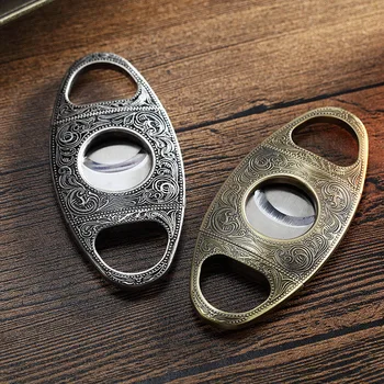 

Retro cigar scissors Dual Blades Cigar Cutter Stainless Steel Retro Art Carving Cigar Cutter Cigar accessories